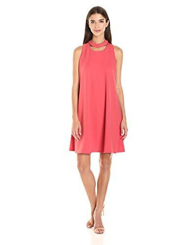 Stretch Crepe Swing Dress With Open Neck, Quince, 10