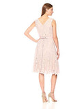 Jessica Howard Sleeveless VNeck Dress Seamed, Taupe/Rose, 6
