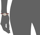 Swarovski Crystal Accented Rose Goldtone Bangle Watch And Red Jasper Beaded Bracelet Set