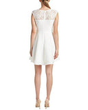 Corded Knit Dress With Lace Bodice, Ivory, 8