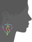 Harlem Blue And Crystal Heart Drop Earrings