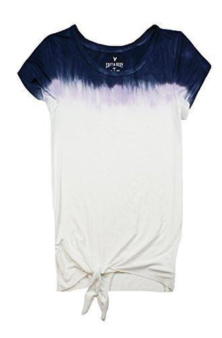 Tie Front Tshirt 030 Large Blue Tie Dye