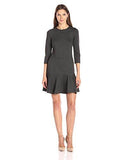 Long Sleeve Pique Dress B Charcoal Heather Small