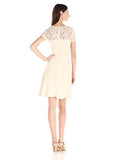 Stretch Crepe With Lace, Cream, 10