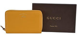 Gucci Yellow Leather Trademark Logo Swing Zip Around Wallet