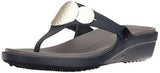 Crocs Sanrah Embellished Flip Wedge Sandal Navy 7 M Us