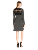 Karen Kane Scallop Lace Overlay Dress, Dark Heather Black, Xl