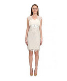 Pleated Chiffon Bodice Cocktail Dress N4101 4, Ivory