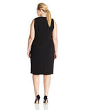 PlusSize Sleeveless Shift Dress With Beaded Detail, Black, 20W