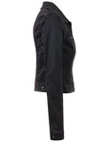 Classic Vintage Long Sleeve Denim Jacket With Pocketslblack