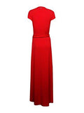 Michael Kors Pleated Faux Wrap Dress 0 True Red