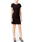Maison Jules ScallopDetail Sheath Dress Large, Deep Black