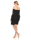 Off Shoulder Lace Dress, Black, 4