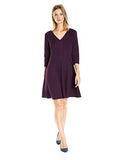 Taylor Dresses Novelty Jacquard Fit And Flare, Navy Plum, 4