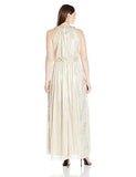 Jessica Howard Plus Size Gown With Cutout Neckline, Champagne, 16W