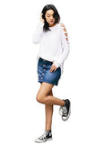 Wax Juniors Cute Button Down Denim Mini Skirt L Dark Denim