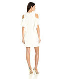 Lambada Carmel Crepe Cold Shoulder Dress White Wash 10