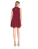 Tieneck Shift Dress Wine Red Large
