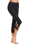 Sweatyrocks High Waisted Cutout Crop Leggings Yoga Workout Active Tights Black L