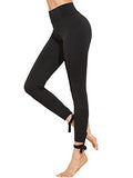 Sweatyrocks High Waist Lace Up Leggings Slim Cut Out Yoga Pants #Black S