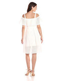 Ruffled Bodice Fit And Flare, White, 14