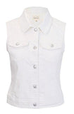 Denim Vest Stretchy Nice Stone Washed W Hand Sanding S M L 1Xl 2Xl 3Xl White 2Xl