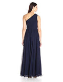 Eliza J One Shoulder Shirred Inset Waist Gown, Navy, 14