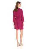 Paris Sunday Bell Sleeve Lace Up Aline Georgette Dress Dress Berry Large