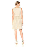 Ellen Tracy Metallic Lace Dress, Gold, 6