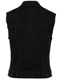 Basic Solid Denim Vestmblack