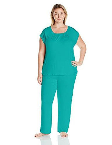 Plus Size Sleeveless Pajama Set Peacock 2X