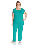 Plus Size Sleeveless Pajama Set Peacock 2X