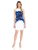 Ikat Poppy Scuba Sheath, Soft White/Cobalt, 12