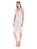 Maggy London Rose Garden Lace Sheath With Faille Back, Taupe, 8