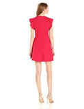 Ponte Flutter Sleeve Dress Cranberry 4