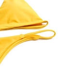 Sweatyrocks Burgundy Plain Wire Free High Leg Triangle Bralette Bikini Large Yellow