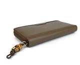 Leather Wallet Around Zip Hip Bamboo Clutch 339178 Maple Brown