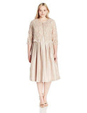 Jessica Howard Plus Size 2 Piece Jacket And Dress Set, Beige, 20W
