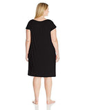 Plus Size Short Sleeve Nightshirt Black 1X