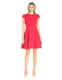 Cap Sleeve Fit And Flare, Red, 6