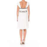 S Chiffon Metallic Embroidered Cocktail Dress BlackIvory 6