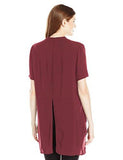 Slit Back Popover Top Wine Red Small
