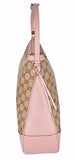 Large Canvas Leather Bree Hobo Purse Beigepink