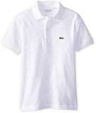Lacoste Big Boys Short Sleeve Classic Pique Polo Shirt White 16