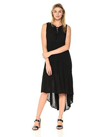 LaceUp HiLo Dress, Black, Xl