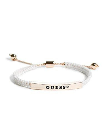 Guess Factory Rose Goldtone And White Logo Friendship Bracelet