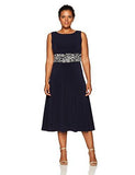 Jessica Howard Plus Size Silver Swing Jacket Ruched Waist Dress, Navy/Taupe, 18W