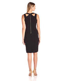 Sleeveless Shift With Triangle Cut Out Neckline, Black, 10