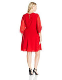 Taylor Dresses Plus Size Embroidered Caplet Dress, Red, 22W