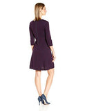 Taylor Dresses Novelty Jacquard Fit And Flare, Navy Plum, 4
